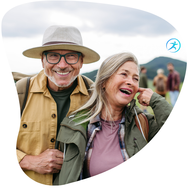 Happy patients after joint replacement surgery